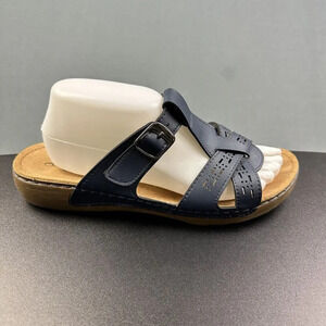 Flexus Spring Step Sandals Women 41 Blue Slip On Comfort Slide Adjustable 9.5-10
